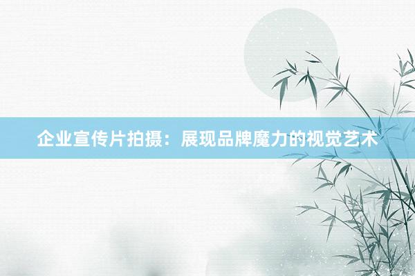 企业宣传片拍摄：展现品牌魔力的视觉艺术